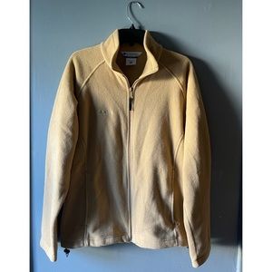 Columbia tan fleece zip up jacket size large